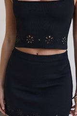 Soft Girl Agenda Cropped Top Schwarz