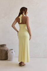 Maxikleid mit Neckholder "Everlasting Dream" Gelb
