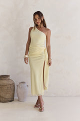 Slice Of Life One Shoulder Maxikleid Gelb