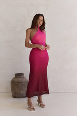 Unstoppable Moment Mesh Maxikleid Pflaume