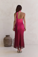 Unstoppable Moment Mesh Maxikleid Pflaume