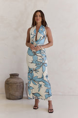Light The Ocean Neckholder Maxikleid Blau