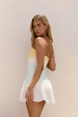 Tautropfen-Träume schulterfreies Minikleid Ombre