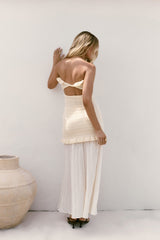 Liebes Valentine trägerloses Maxikleid Creme