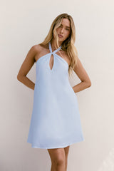 Deep Down Neckholder-Minikleid Blau