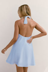 Deep Down Neckholder-Minikleid Blau