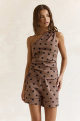 Seeking The Sun Polka Dot Shorts Braun
