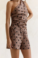 Seeking The Sun Polka Dot Shorts Braun