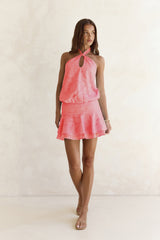 In Haven Neckholder-Minikleid Coral