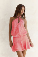 In Haven Neckholder-Minikleid Coral