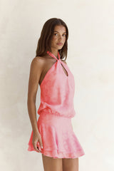 In Haven Neckholder-Minikleid Coral