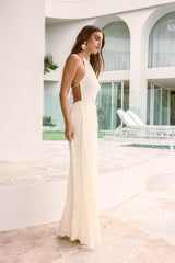 Different Dreams Neckholder Maxikleid Creme