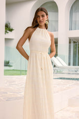 Different Dreams Neckholder Maxikleid Creme