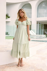 Sommer-Roadtrip Maxikleid Salbeigrün