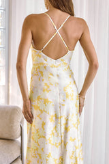 Main Attraction Satin-Maxikleid Gelb