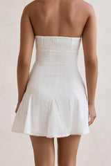 Daydream Diaries Trägerloses Minikleid Off-White