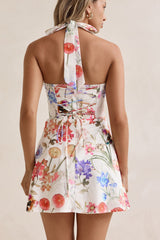 Wildblumen Neckholder-Minikleid Multi