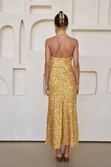 Marigold Moments Neckholder Maxikleid Orange