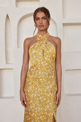 Marigold Moments Neckholder Maxikleid Orange