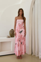 Maxikleid "Rosenduft" aus Netzstoff, Pink