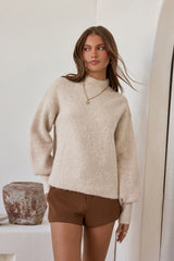 Alpen-Affäre Flauschiger Pullover Haferflocken