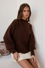 Alpen-Affäre Flauschiger Pullover Braun