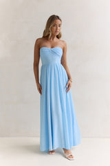 Wishful Seasons Trägerloses Maxikleid Blau