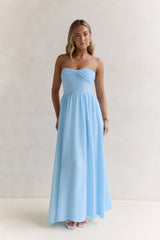 Wishful Seasons Trägerloses Maxikleid Blau
