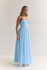 Wishful Seasons Trägerloses Maxikleid Blau