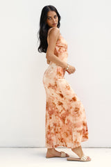 Meeresschaum-Träume Maxikleid Orange