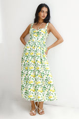 Under The Lemon Tree Midi-Kleid mit Print
