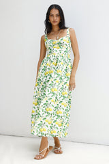 Under The Lemon Tree Midi-Kleid mit Print