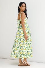 Under The Lemon Tree Midi-Kleid mit Print