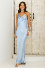 Ariella Satin Maxikleid Blau