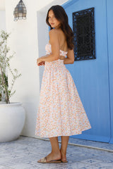 Sommer-Pop trägerloses Midikleid Pink