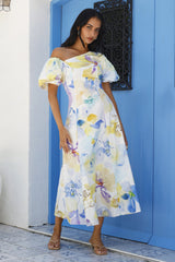 Silent Lullabies One-Shoulder-Midikleid mit Print