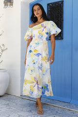 Silent Lullabies One-Shoulder-Midikleid mit Print