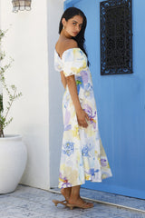 Stille Wiegenlieder One-Shoulder Midikleid mit Print