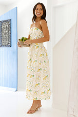 Fruitful Gardens Trägerloses Maxikleid Gelb
