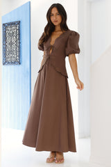 Verträumtes Escape Maxikleid Braun