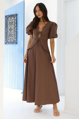 Verträumtes Escape Maxikleid Braun