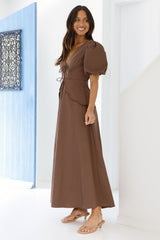 Verträumtes Escape Maxikleid Braun