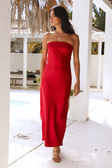 Gleam In Gold Maxikleid Rot