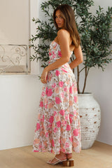 Cottage Living Trägerloses Maxikleid Pink