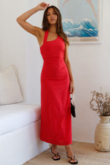 Scarlet Hues Neckholder Maxikleid Rot