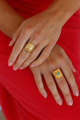 18k vergoldeter Geheimnis-Edelstein-Ring Gold