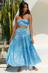 Horizon Waves Crop Top Blau