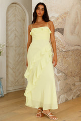 Leuchtendes Göttinnen-Maxikleid Limette