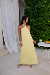 Isle Of Chic Neckholder Maxikleid Gelb