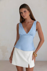 Essence Of Sunlight Satin-Top Blau